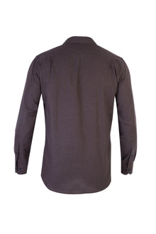 Kahve Uzun Kol Kareli Pamuk Gömlek