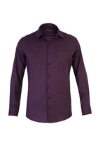 Bordo Uzun Kol Kareli Pamuk Gömlek