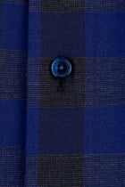 Lacivert Uzun Kol Ekose Spor Pamuk Gömlek