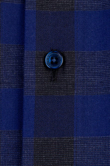 Lacivert Uzun Kol Ekose Spor Pamuk Gömlek