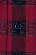 Bordo Uzun Kol Ekose Spor Pamuk Gömlek