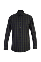 Koyu Yesil Uzun Kol Ekose Spor Pamuk Gömlek