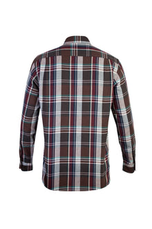 Kahve Uzun Kol Ekose Oduncu Pamuk Gömlek