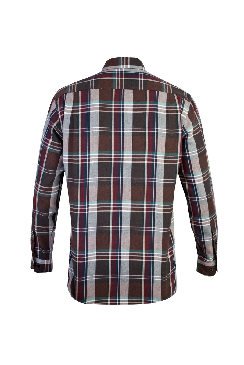 Kahve Uzun Kol Ekose Oduncu Pamuk Gömlek