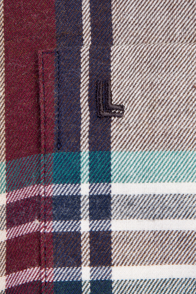 Kahve Uzun Kol Ekose Oduncu Pamuk Gömlek