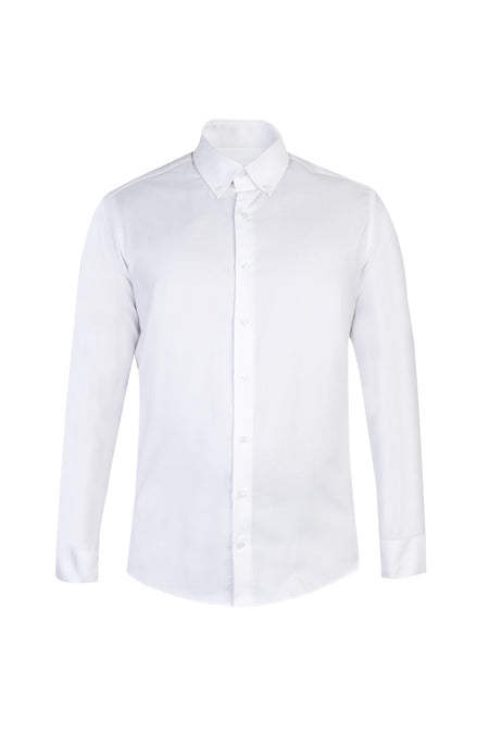 Beyaz Uzun Kol Oxford Slim Fit Dar Kesim Pamuk Gömlek