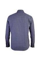 Lacivert Uzun Kol Desenli Slim Fit Dar Kesim Pamuk Gömlek-Abdullah Ki??l?