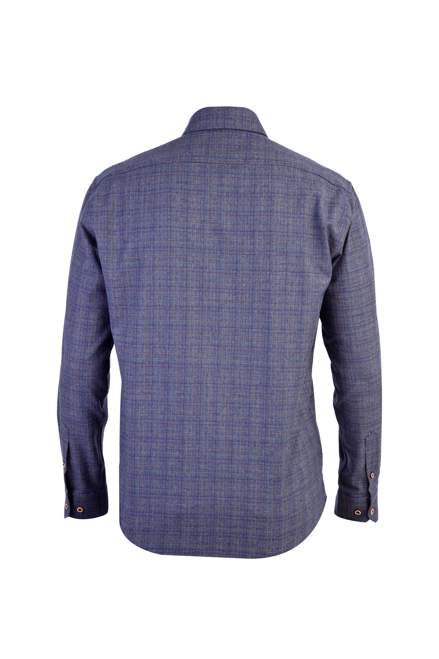 Lacivert Uzun Kol Desenli Slim Fit Dar Kesim Pamuk Gömlek-Abdullah Ki??l?
