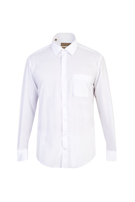 Beyaz Uzun Kol Kolay Ütülenebilir Klasik Pamuk Gömlek