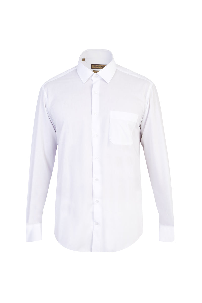 Beyaz Uzun Kol Kolay Ütülenebilir Klasik Pamuk Gömlek
