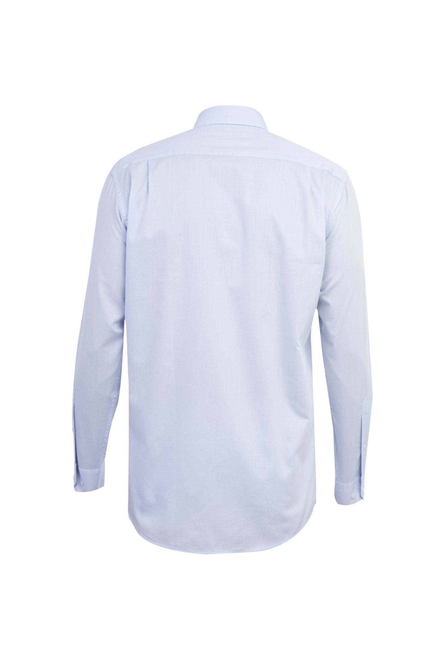 Açık Mavi Uzun Kol Desenli Klasik Pamuk Gömlek