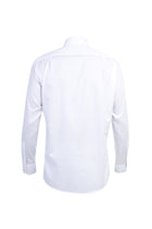 Beyaz Uzun Kol Desenli Klasik Pamuk Gömlek