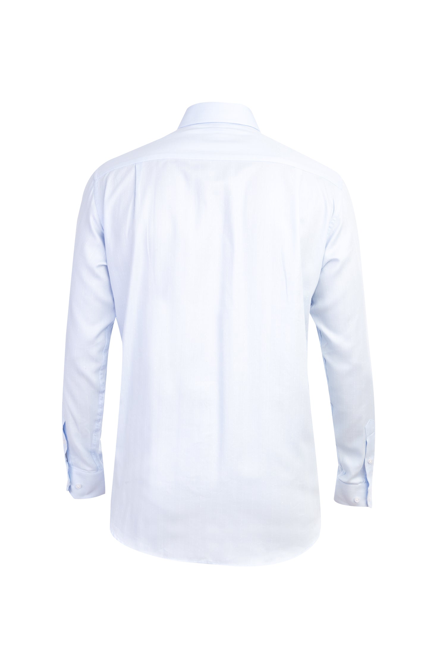 Açık Mavi Uzun Kol Desenli Klasik Pamuk Gömlek