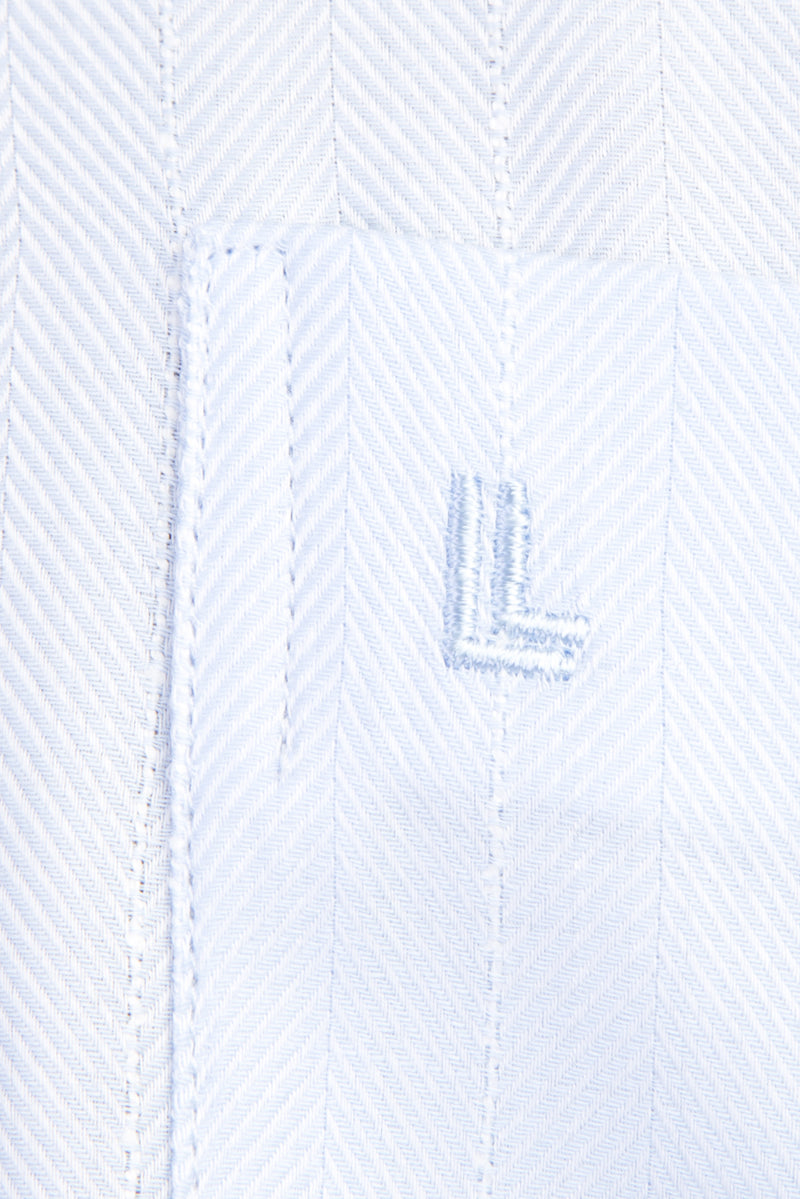 Açık Mavi Uzun Kol Desenli Klasik Pamuk Gömlek
