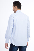 Açık Mavi Uzun Kol Regular Fit Desenli Pamuk Gömlek