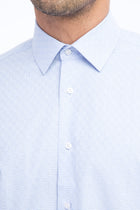 Açık Mavi Uzun Kol Regular Fit Desenli Pamuk Gömlek