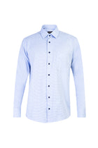 Açık Mavi AK KZ Desenli Pamuk Gömlek