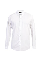 Beyaz Uzun Kol Regular Fit Çizgili Pamuk Gömlek