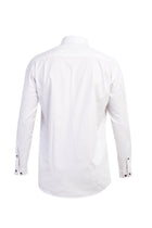 Beyaz Uzun Kol Regular Fit Çizgili Pamuk Gömlek