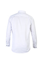 Beyaz Uzun Kol Çizgili Klasik Pamuk Gömlek