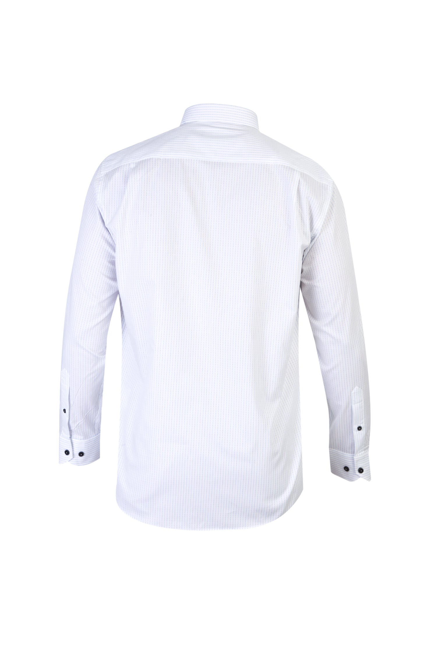 Beyaz Uzun Kol Çizgili Klasik Pamuk Gömlek