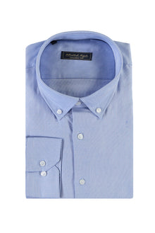 Mavi Uzun Kol Oxford Slim Fit Dar Kesim Pamuk Gömlek-Abdullah Ki??l?