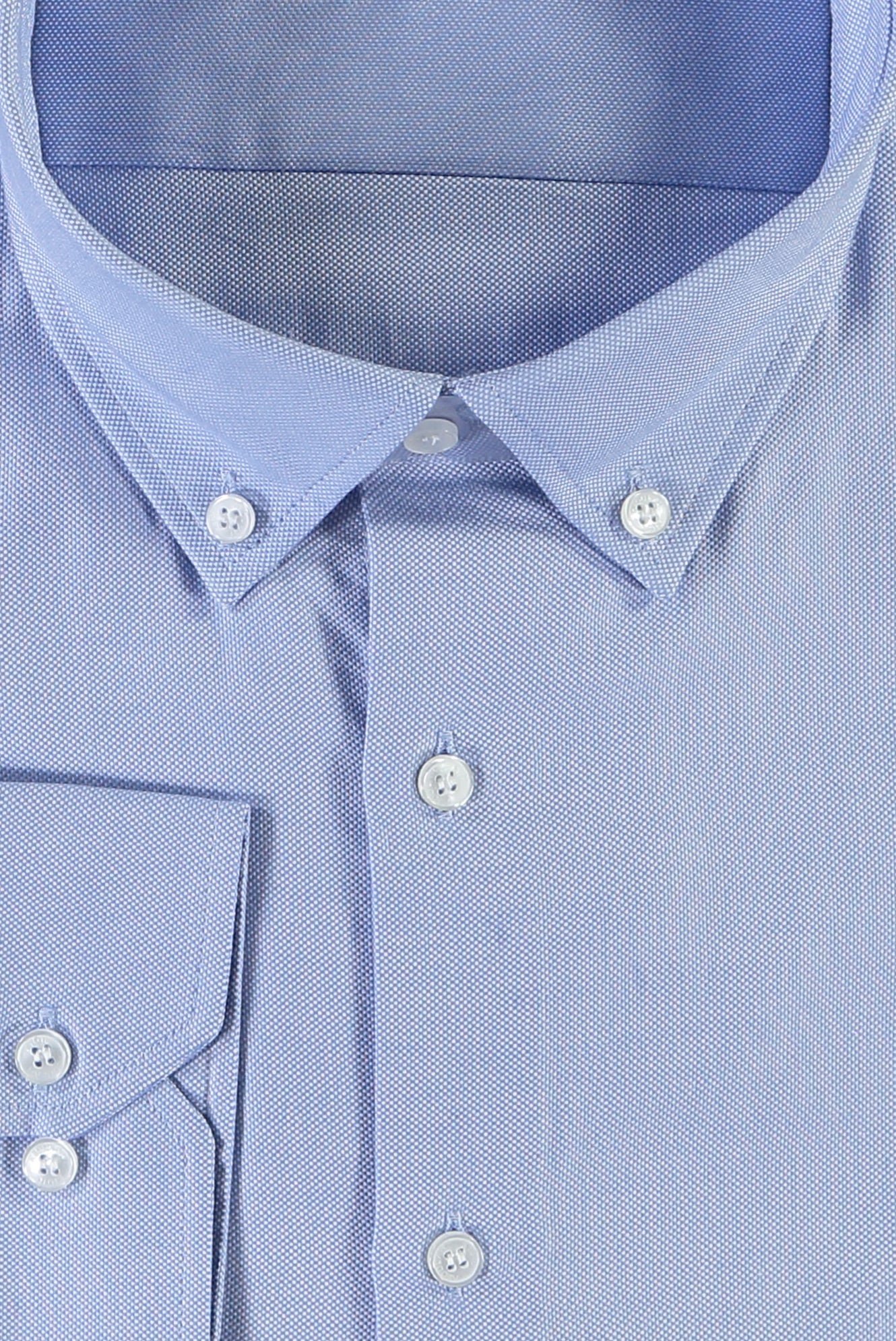 Mavi Uzun Kol Oxford Slim Fit Dar Kesim Pamuk Gömlek-Abdullah Ki??l?