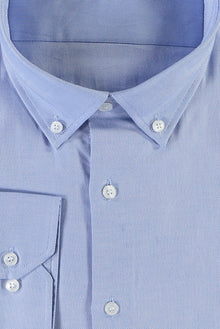 Mavi Uzun Kol Oxford Slim Fit Dar Kesim Pamuk Gömlek-Abdullah Ki??l?