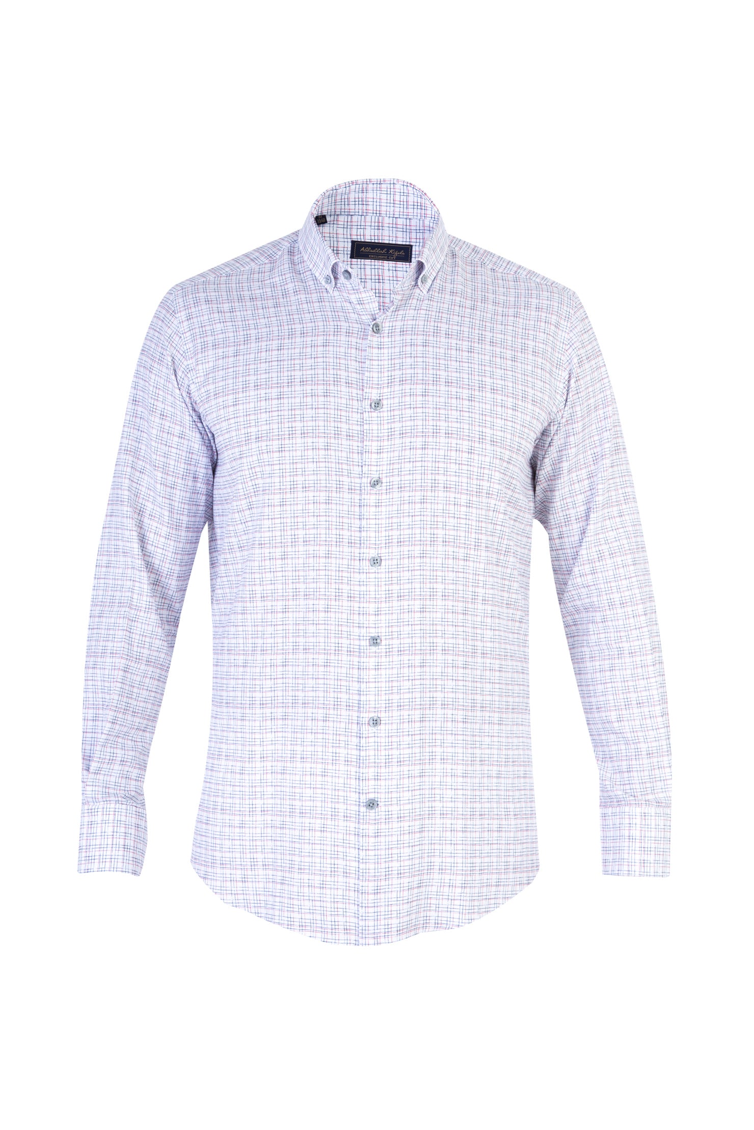 Beyaz Uzun Kol Kareli Pamuk Gömlek