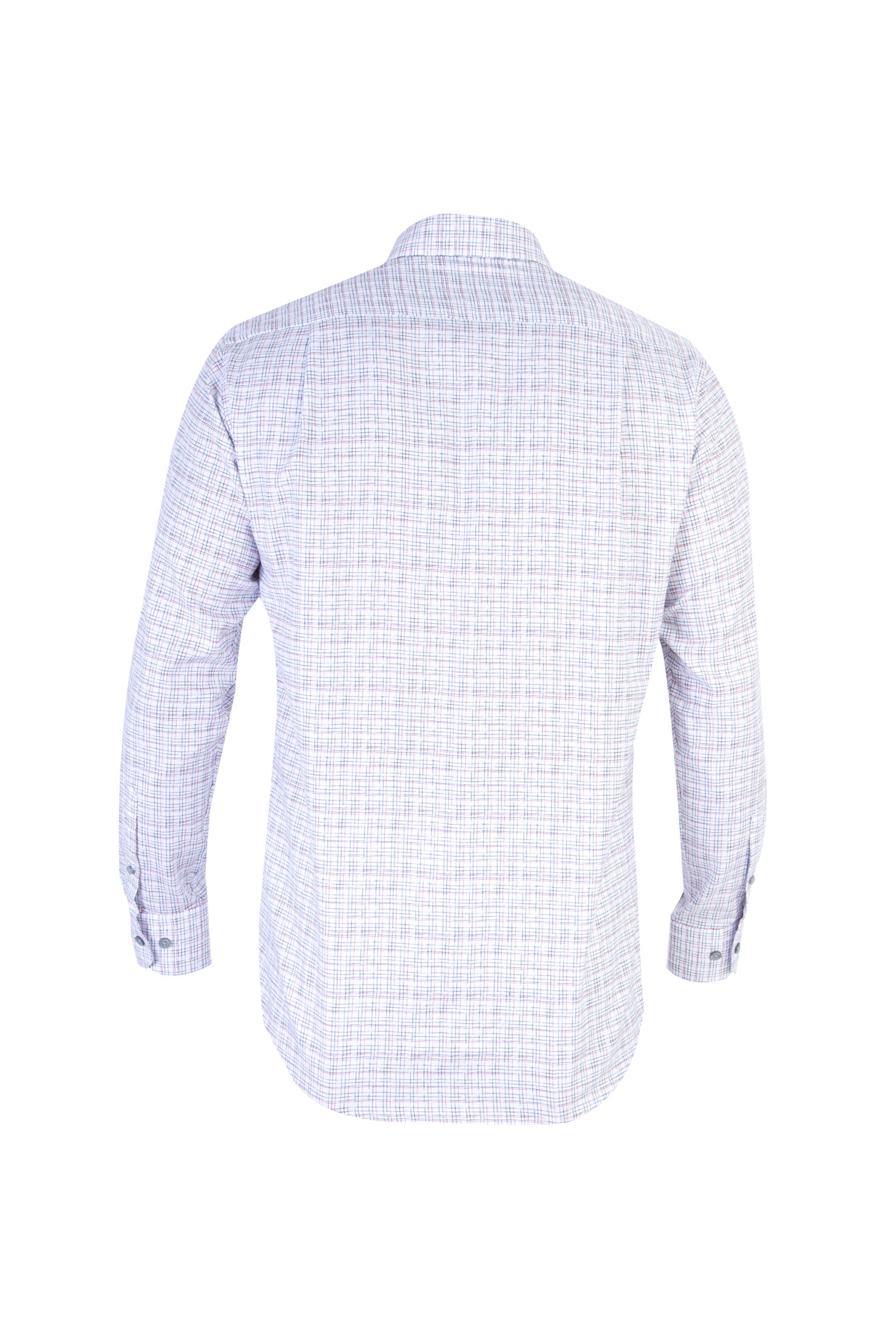 Beyaz Uzun Kol Kareli Pamuk Gömlek