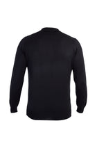 Siyah Polo Yaka Regular Fit Yünlü Triko Kazak