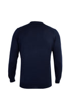 Lacivert Polo Yaka Regular Fit Yünlü Triko Kazak