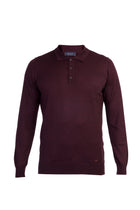 Bordo Polo Yaka Regular Fit Yünlü Triko Kazak