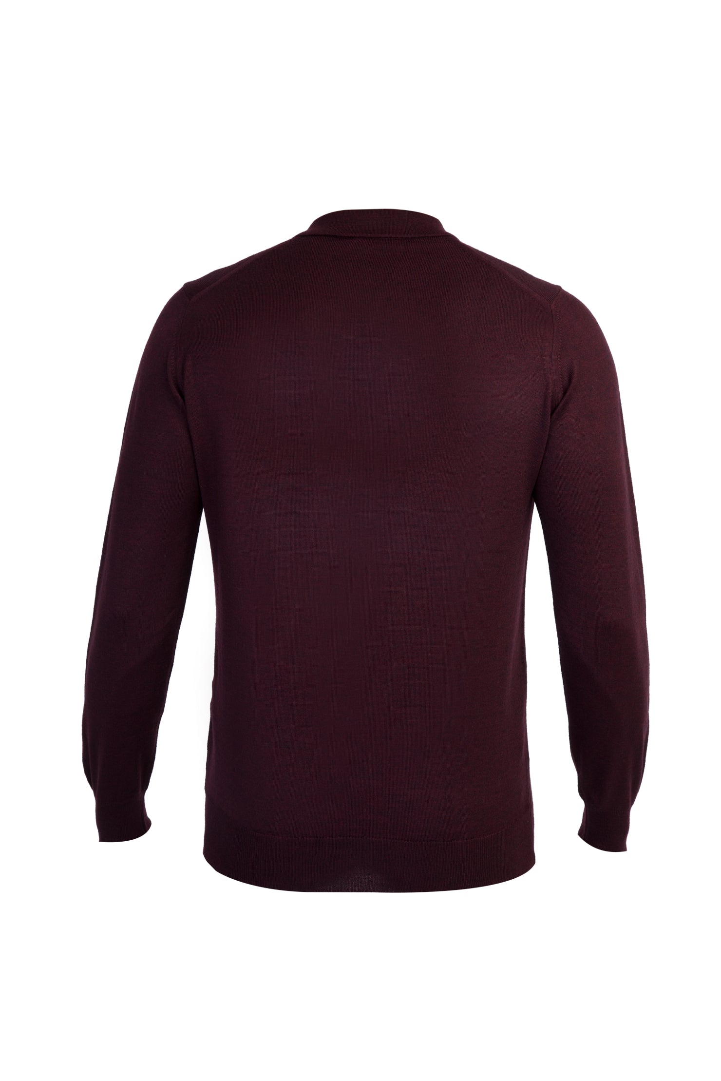 Bordo Polo Yaka Regular Fit Yünlü Triko Kazak