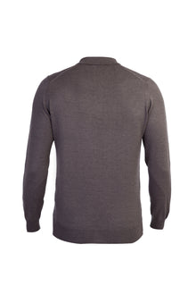 Vizon Polo Yaka Regular Fit Yünlü Triko Kazak