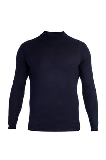 Lacivert Yarım Balıkçı Yaka Regular Fit Yünlü Triko Kazak