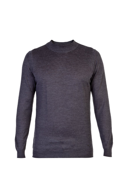 Antrasit Yarım Balıkçı Yaka Regular Fit Yünlü Triko Kazak