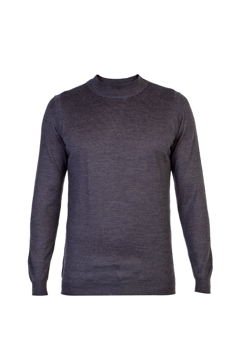 Antrasit Yarım Balıkçı Yaka Regular Fit Yünlü Triko Kazak