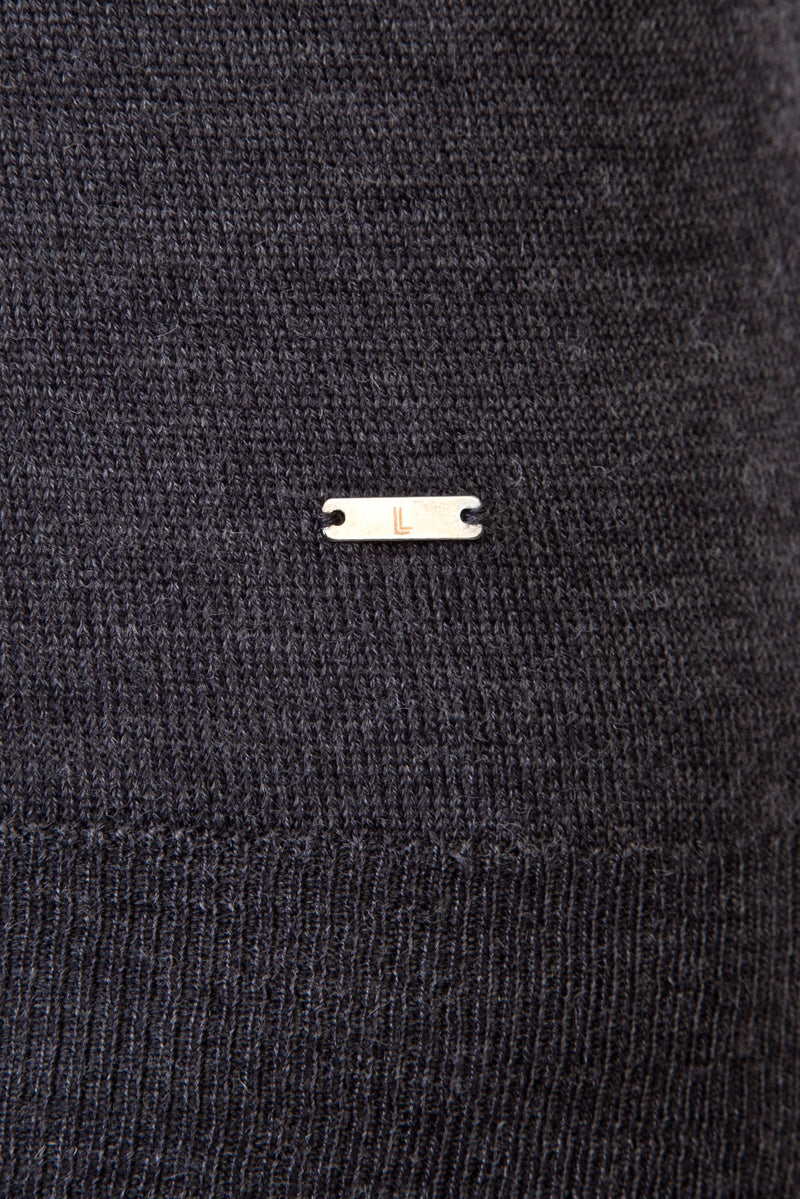 Antrasit Yarım Balıkçı Yaka Regular Fit Yünlü Triko Kazak