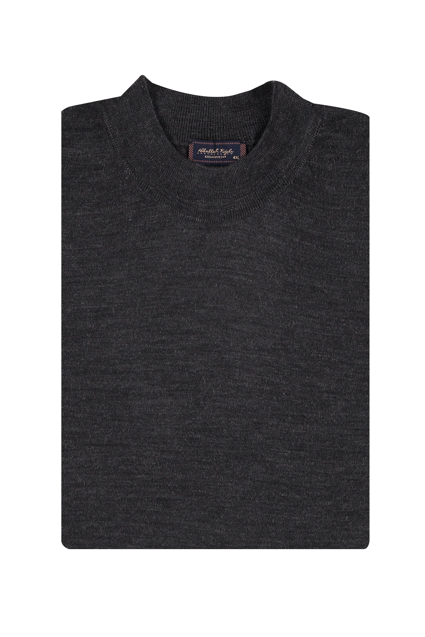 Antrasit Büyük Beden Yarım Balıkçı Yaka Regular Fit Yünlü Triko Kazak