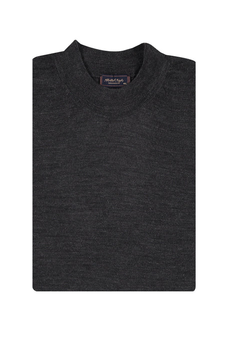 Antrasit Büyük Beden Yarım Balıkçı Yaka Regular Fit Yünlü Triko Kazak