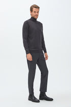 Antrasit Balıkçı Yaka Yünlü Regular Fit Triko Kazak