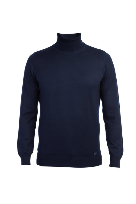 Lacivert A.K.Düz Tam Balıkçı Triko