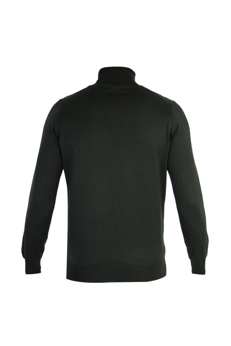 Haki A.K.Düz Tam Balıkçı Triko