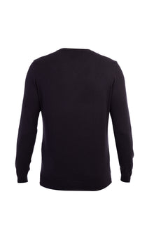 Siyah V Yaka Regular Fit Pamuk Triko Kazak