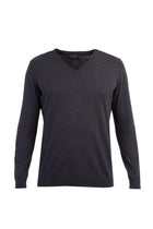 Antrasit V Yaka Regular Fit Pamuk Triko Kazak