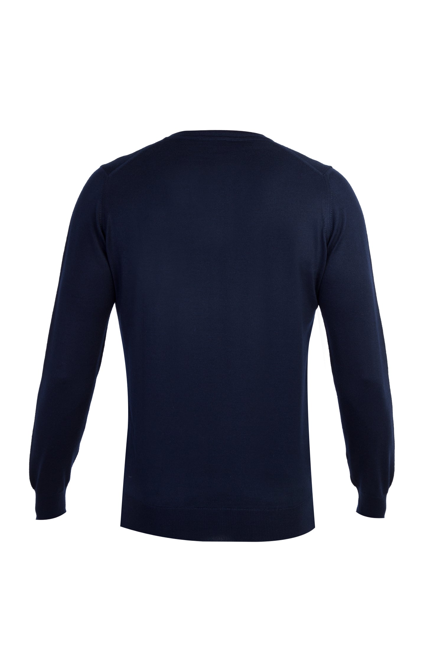 Lacivert V Yaka Regular Fit Yünlü Triko Kazak