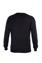 Siyah Bisiklet Yaka Regular Fit Yünlü Triko Kazak