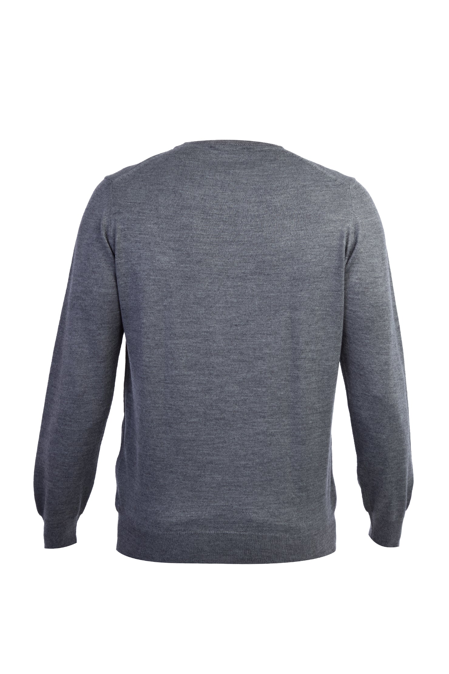 Orta Füme Bisiklet Yaka Regular Fit Yünlü Triko Kazak