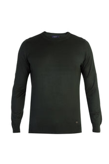 Haki A.K.Düz Bisiklet Yaka Triko